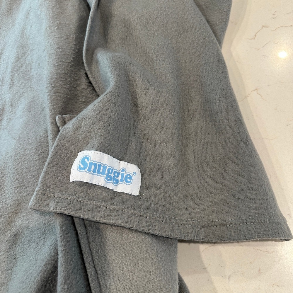 Snuggie Wearable Fleece Blanket with Sleeves Gray One Size Pocket 71x54